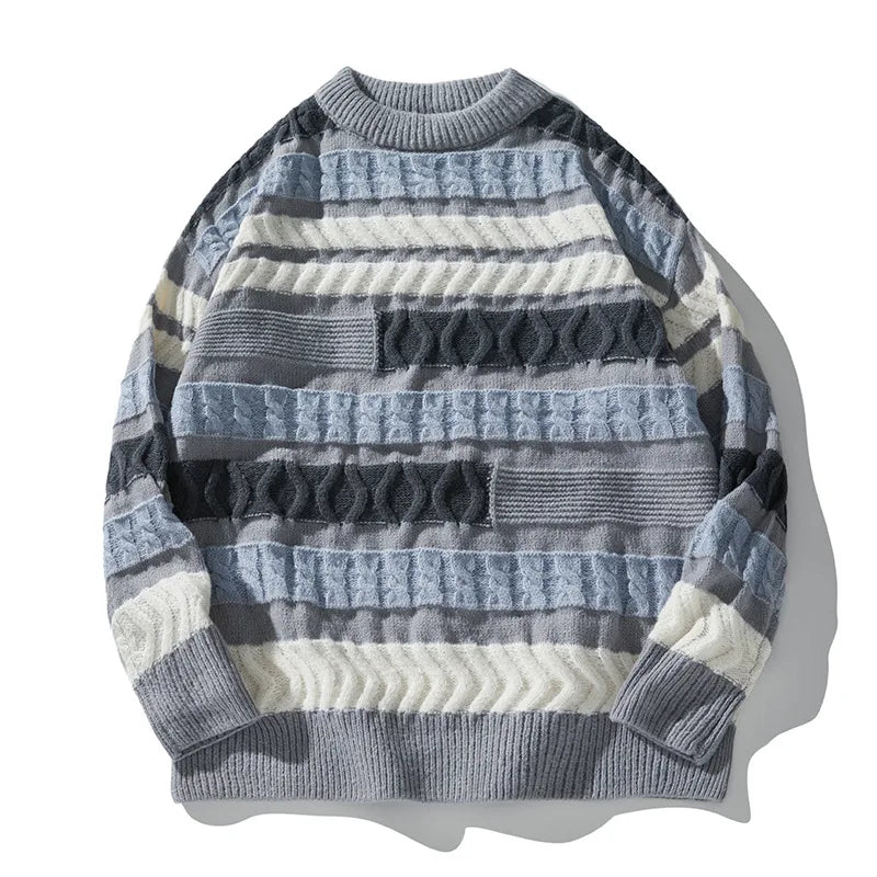 Maglia in broccato a contrasto con patchwork