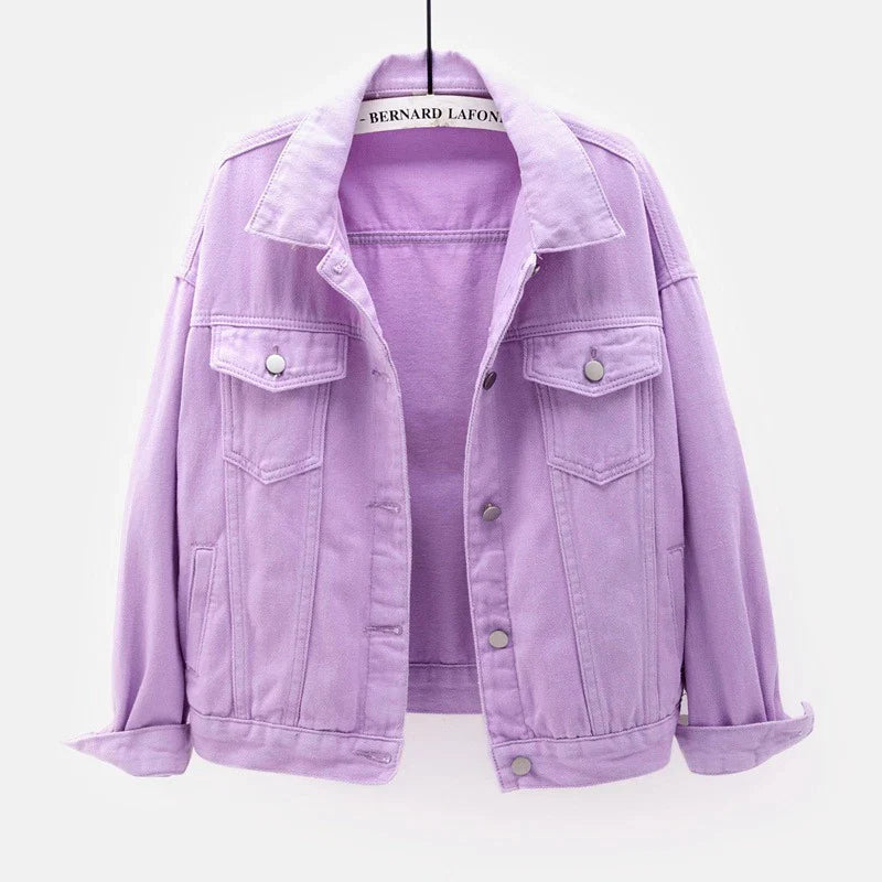 Giacca classica in denim da donna in tanti colori