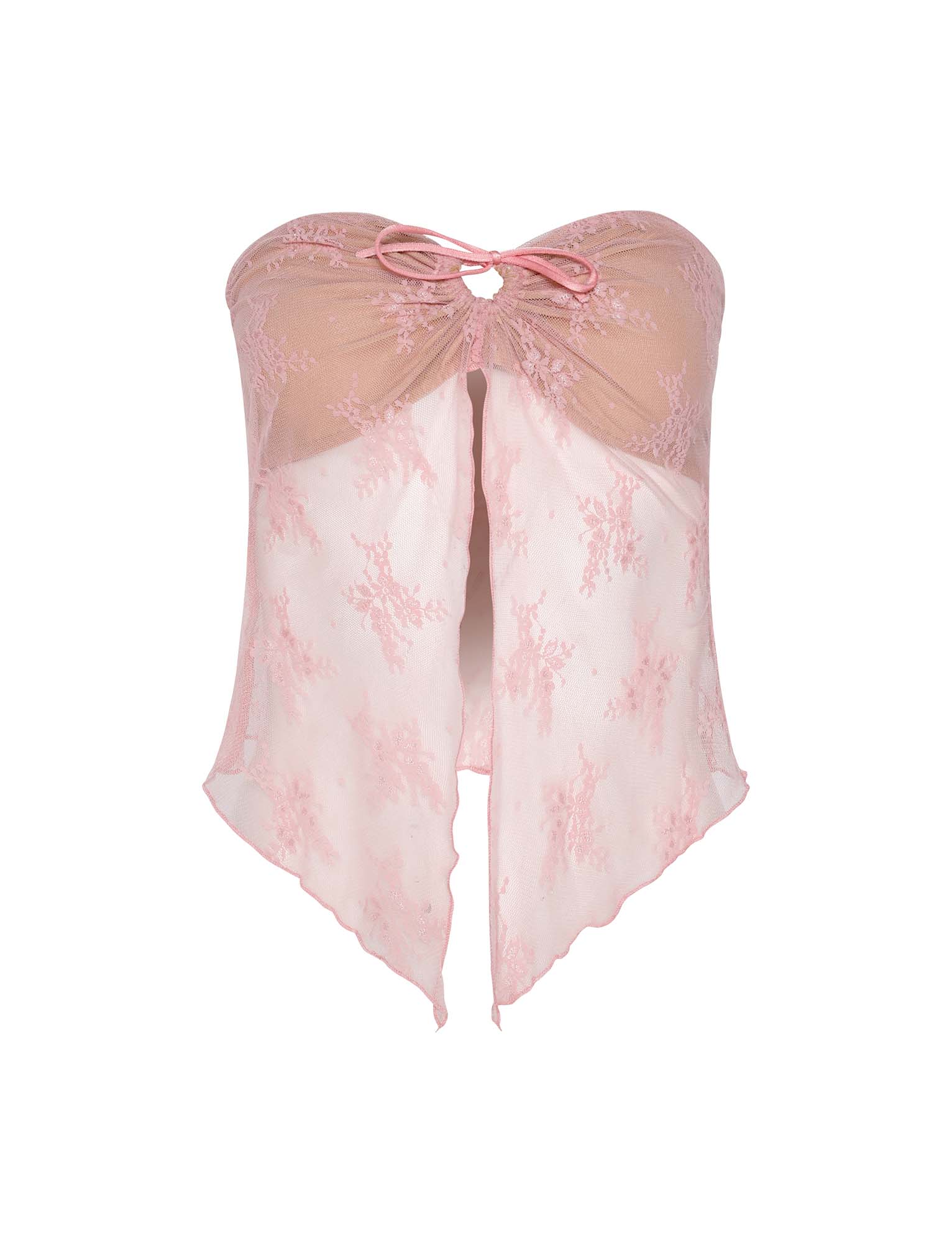 Elegante top traslucido con gonna