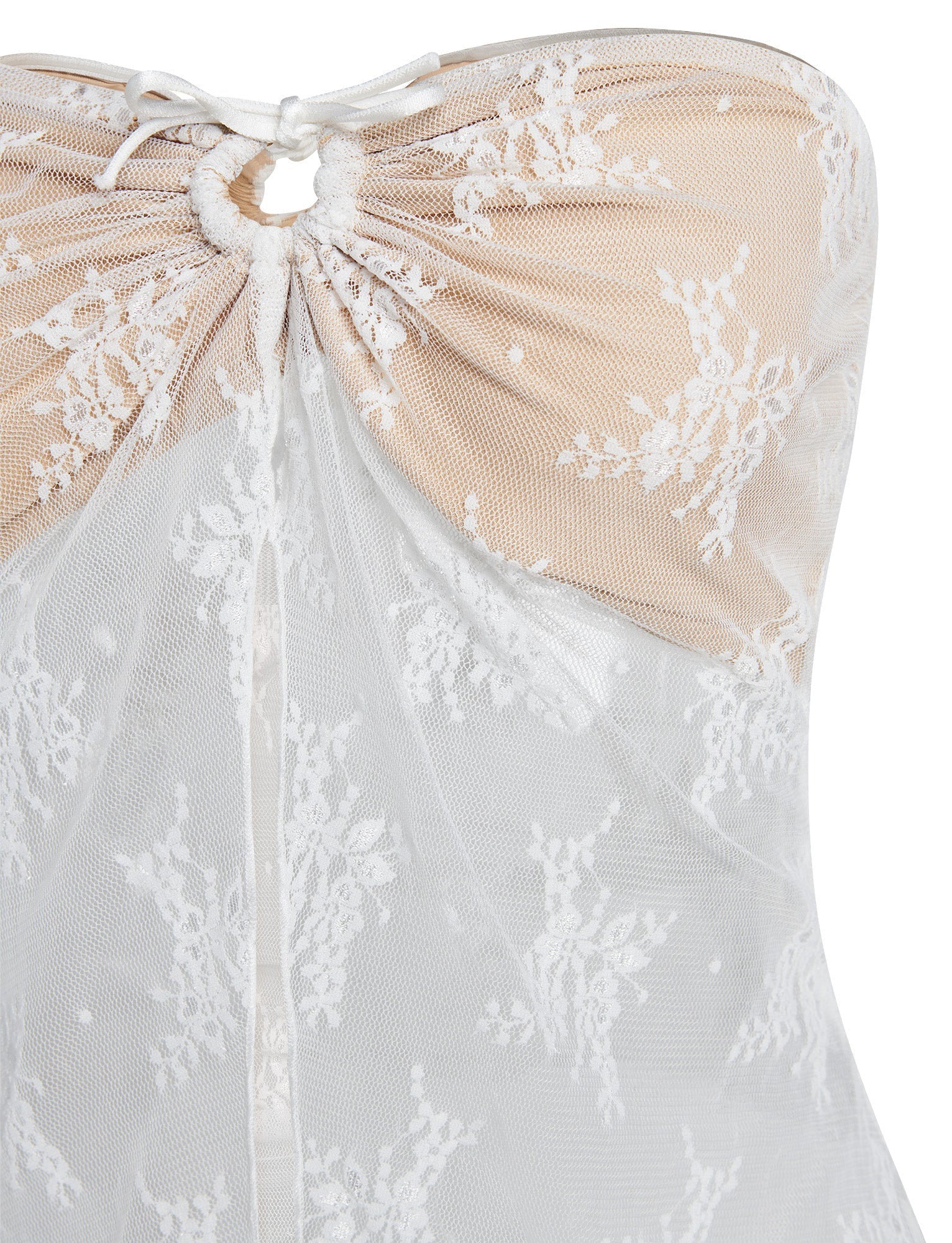 Elegante top traslucido con gonna