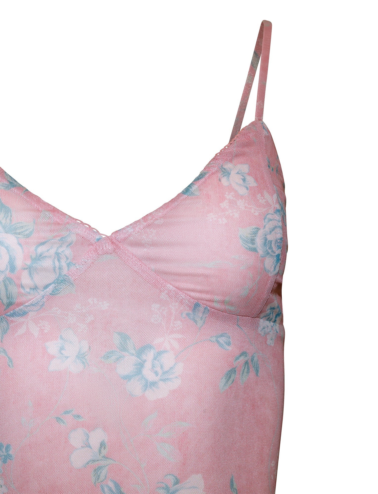 Vestito floreale in pizzo rosa