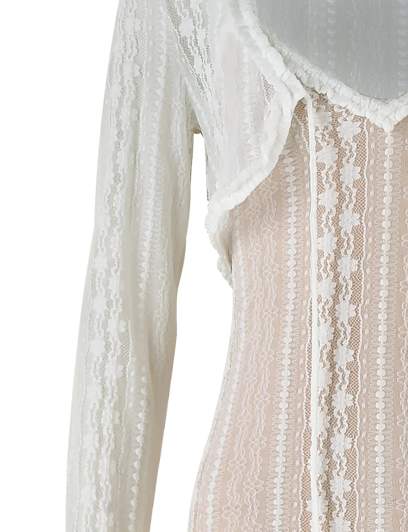 Elegante maxi abito bianco lavorato a maglia