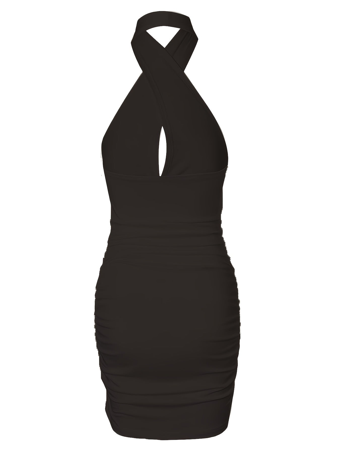 Abito slim alla caviglia con schiena scoperta con volant e volant