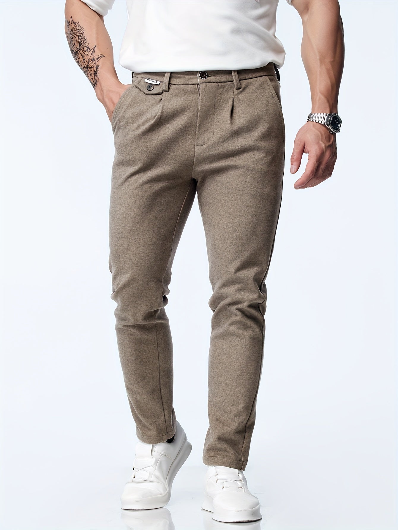 Pantaloni casual elasticizzati dritti da uomo