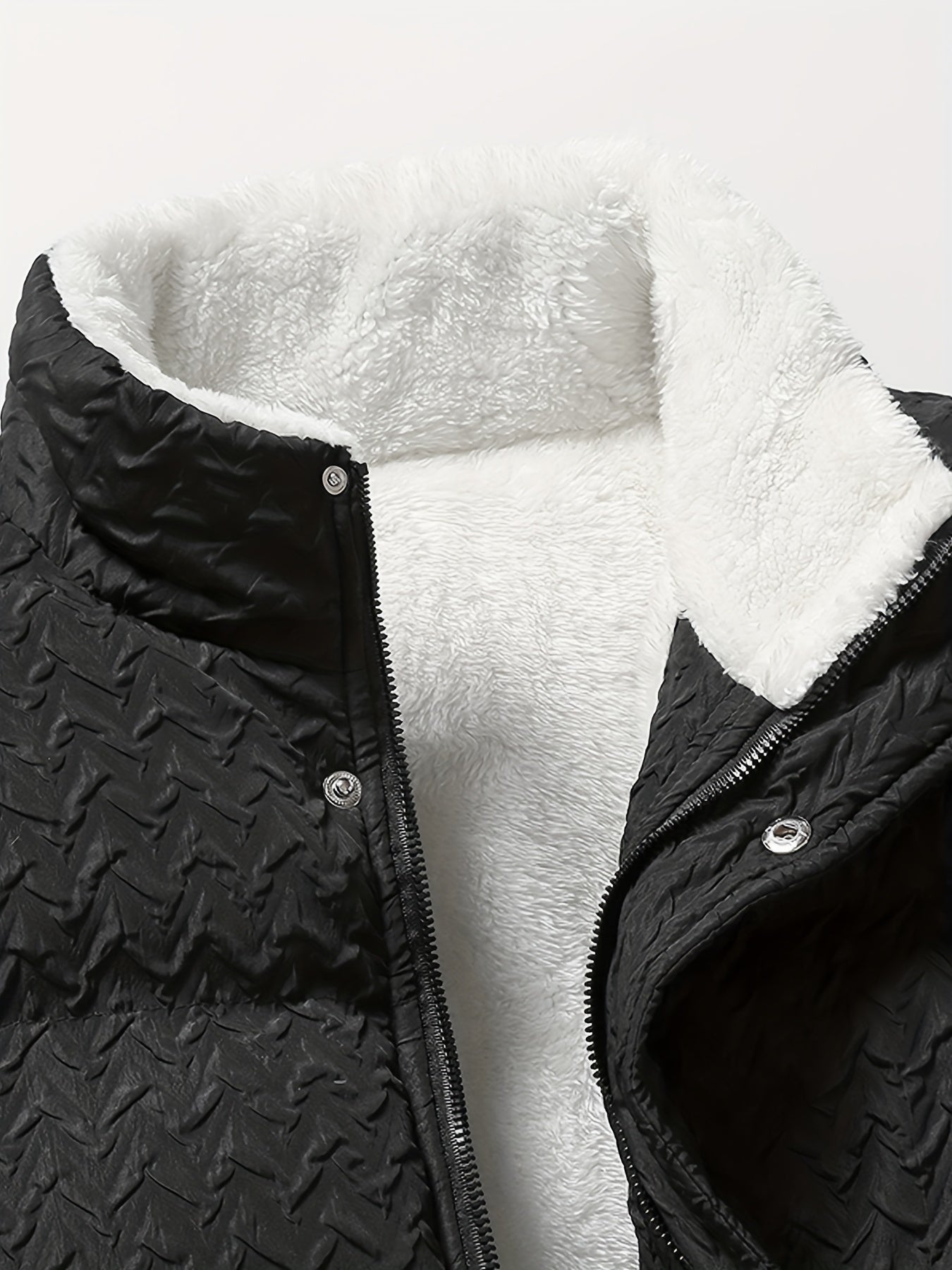 Giacca strutturata in pile nero