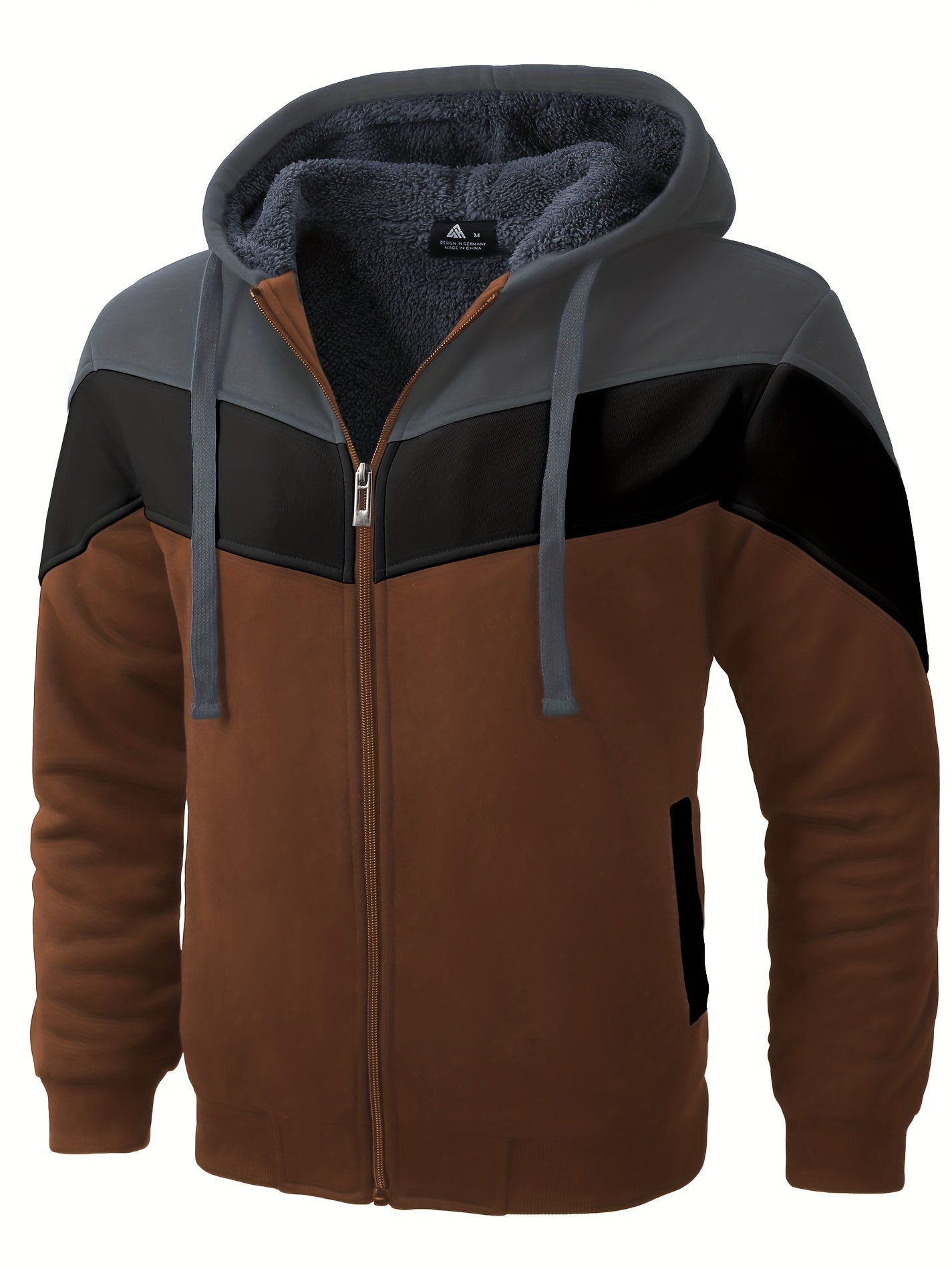 Felpa con cappuccio versatile in pelliccia da uomo