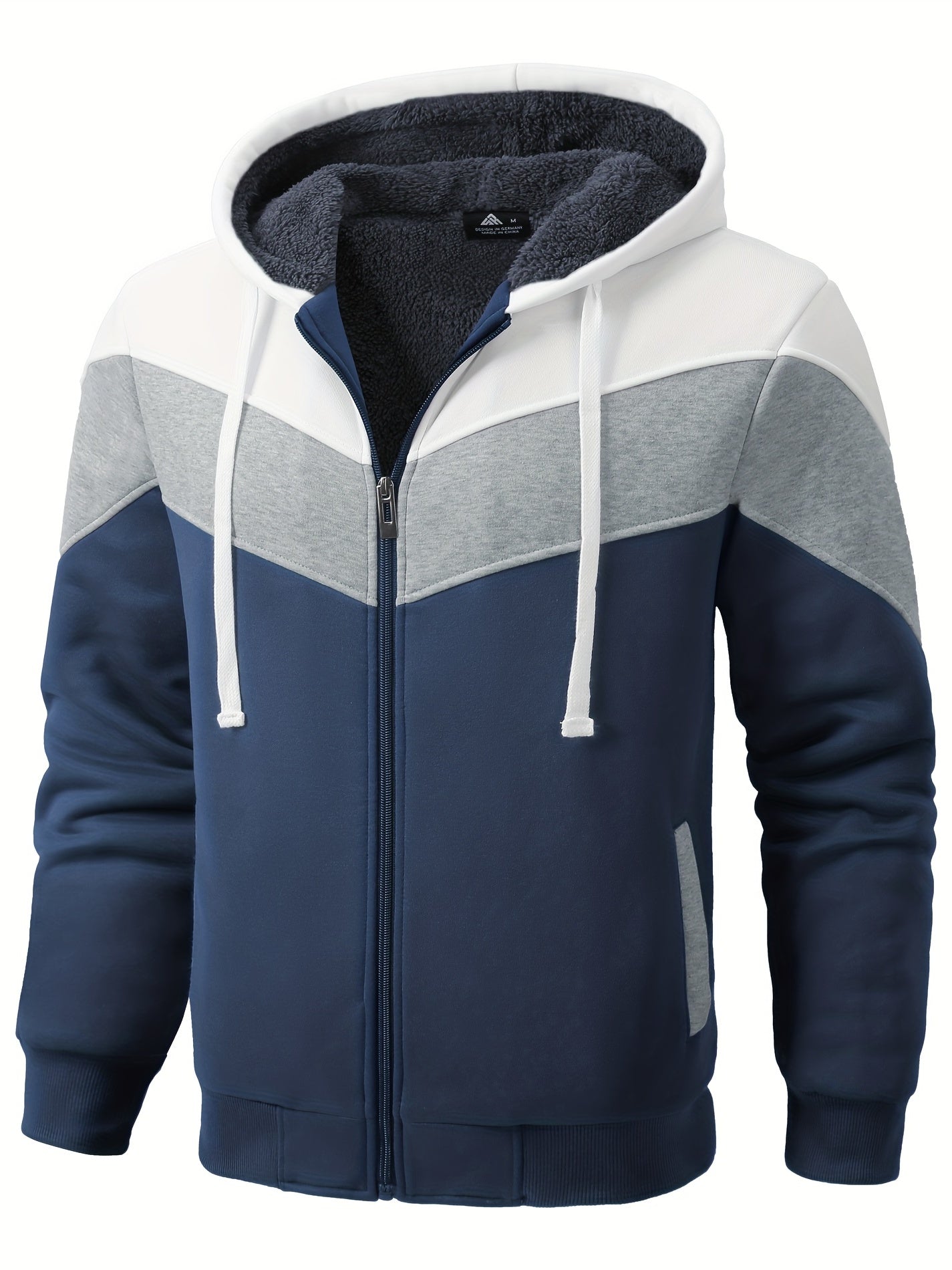 Felpa con cappuccio versatile in pelliccia da uomo