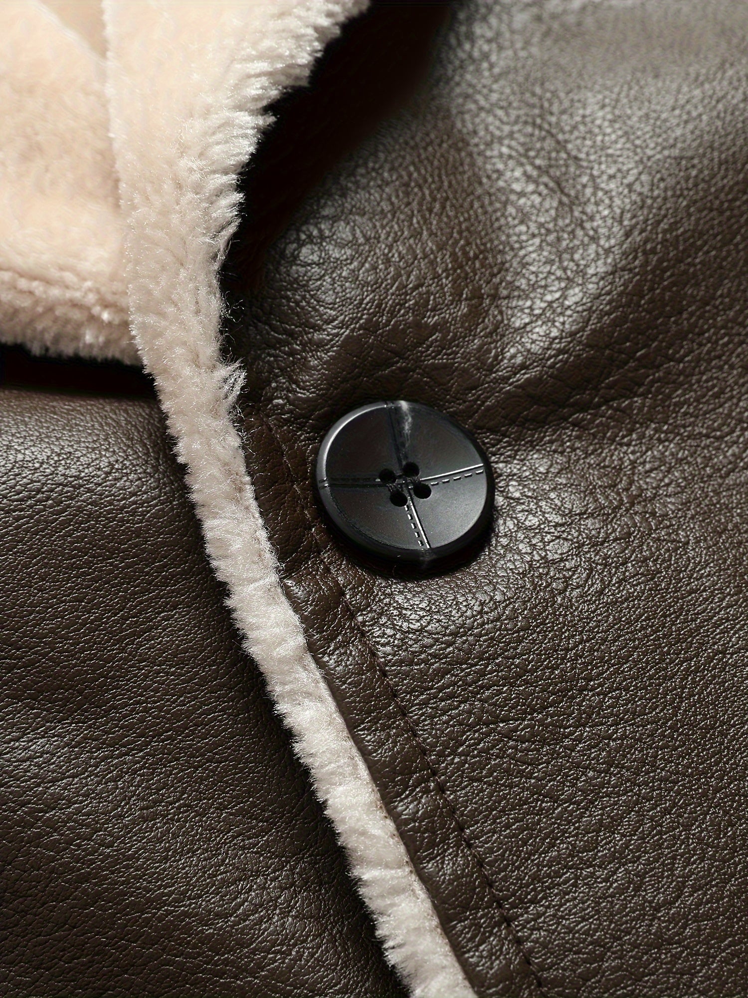 Giacca casual in pile di pelle da uomo