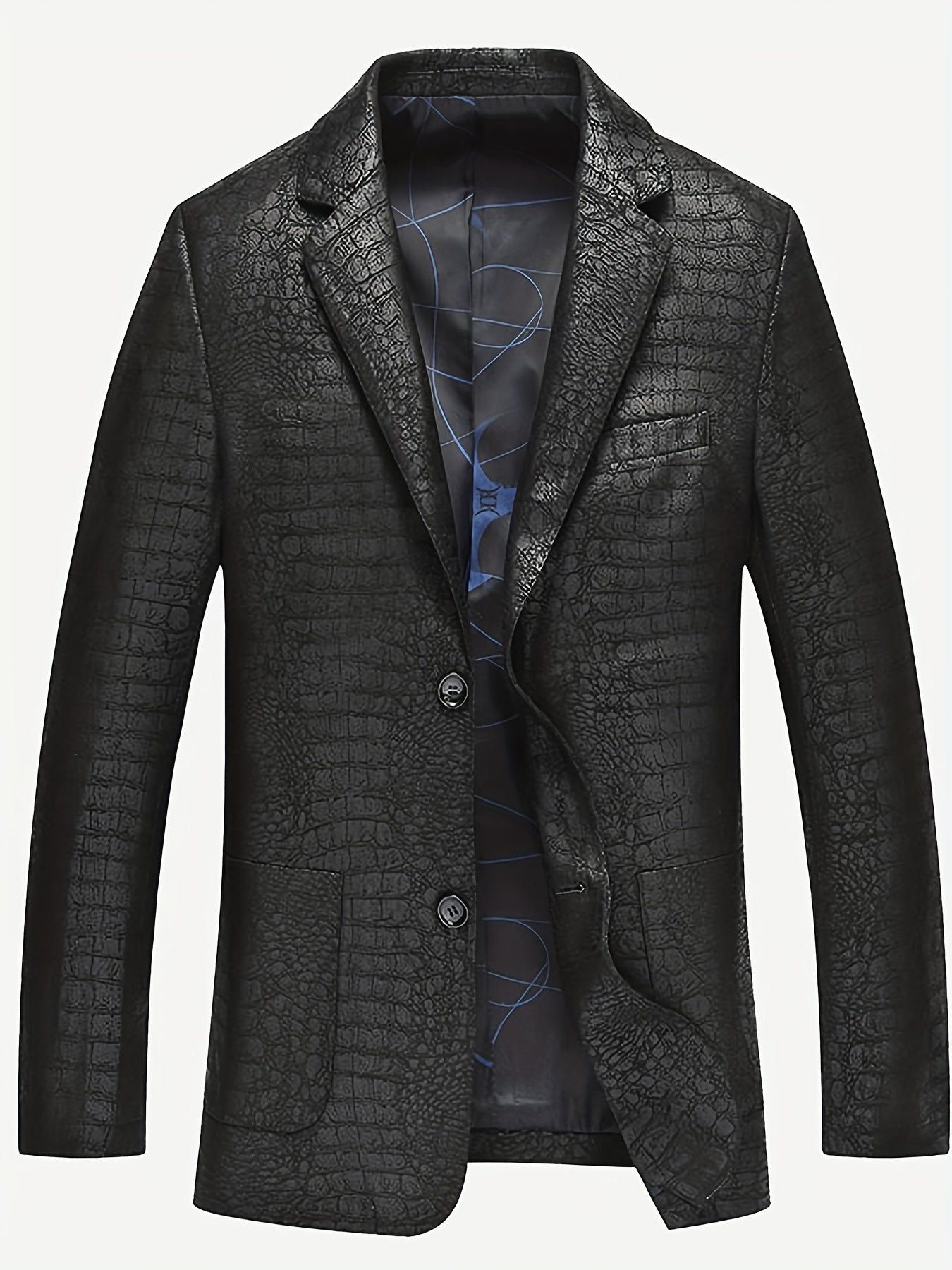Giacca blazer in similpelle con revers