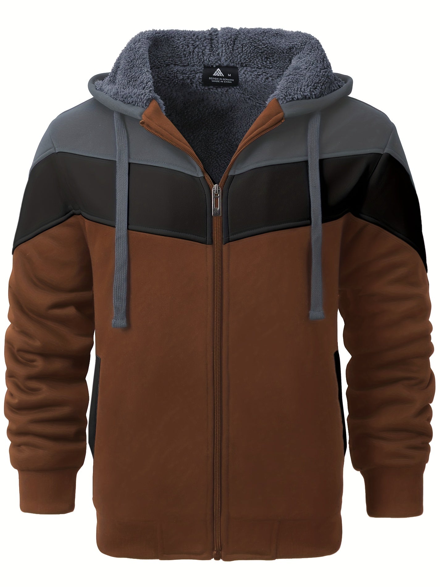 Felpa con cappuccio versatile in pelliccia da uomo