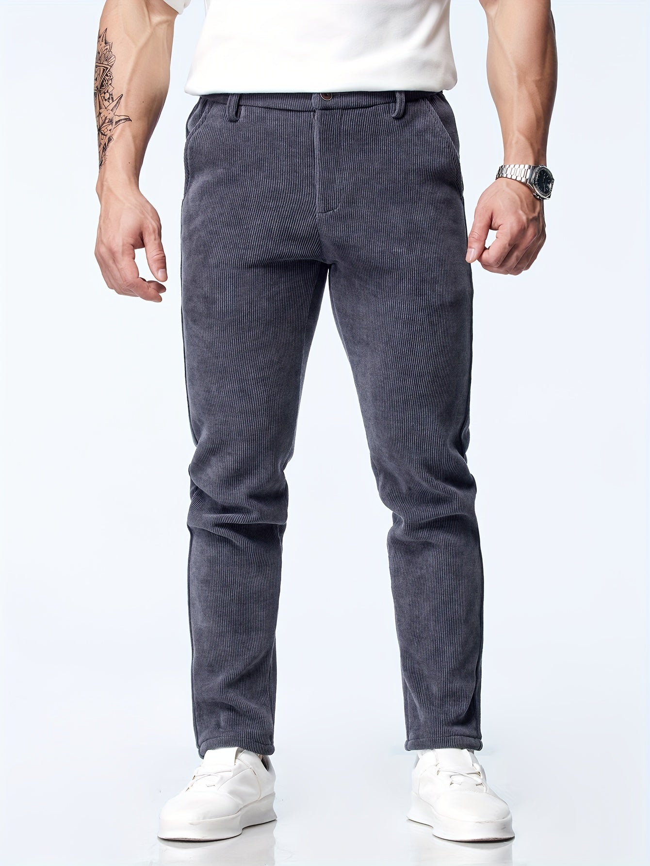 Pantaloni dritti in velluto a coste