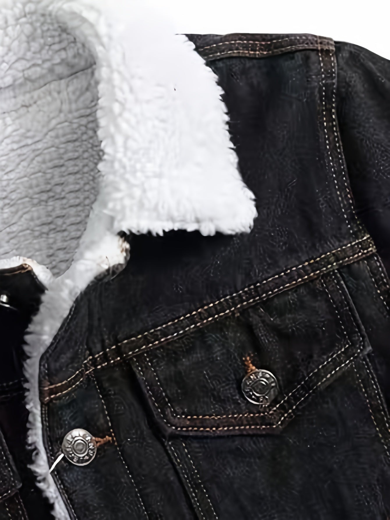 Giacca in denim di pile nero