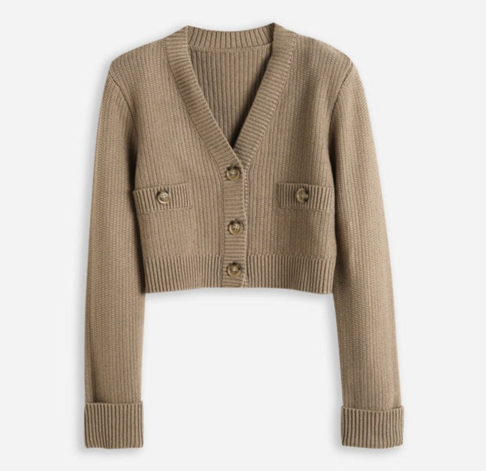Set cardigan lavorato a maglia composto da top cardigan e gonna