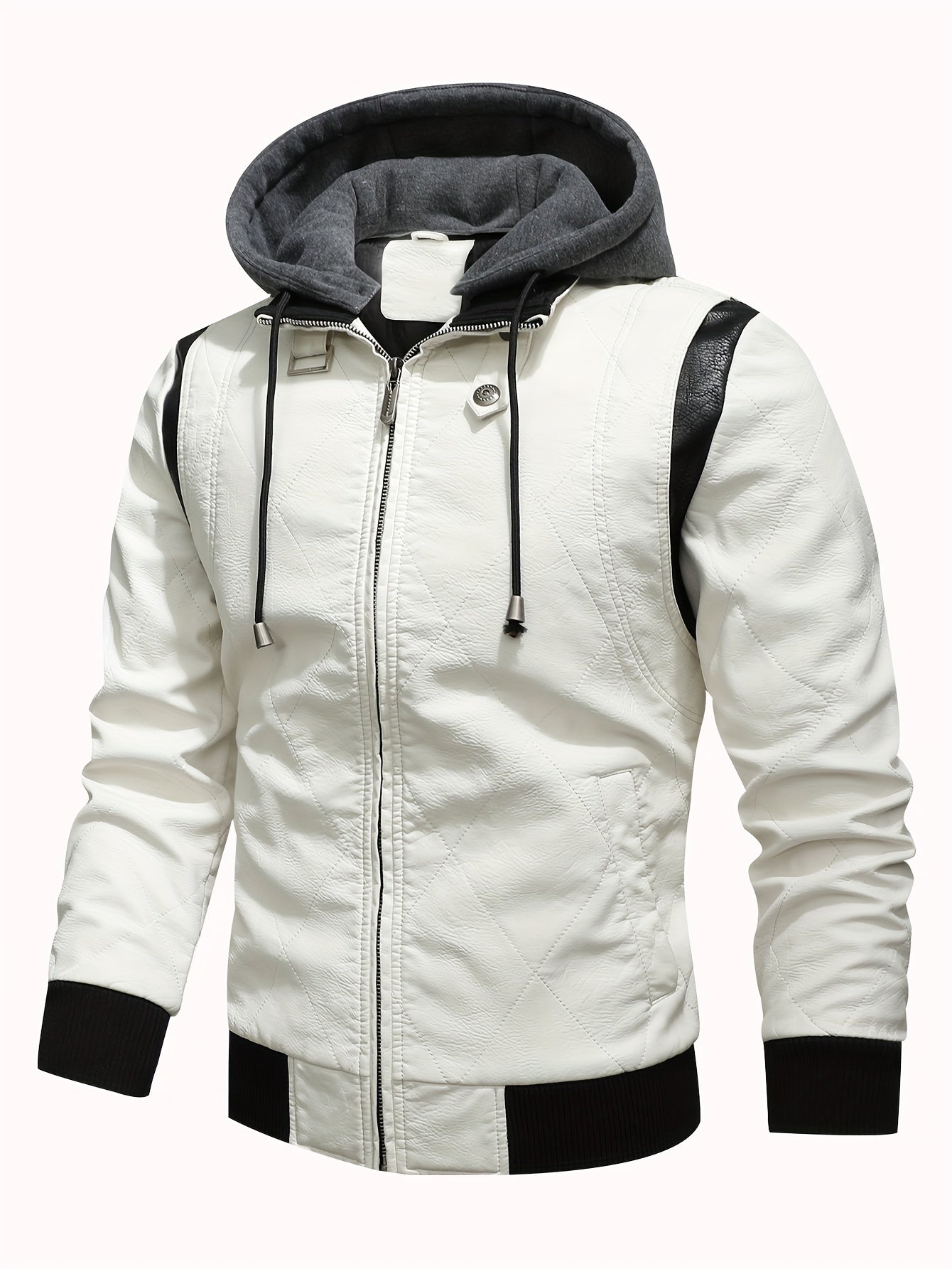 Giacca casual realizzata in pelle PU crosta