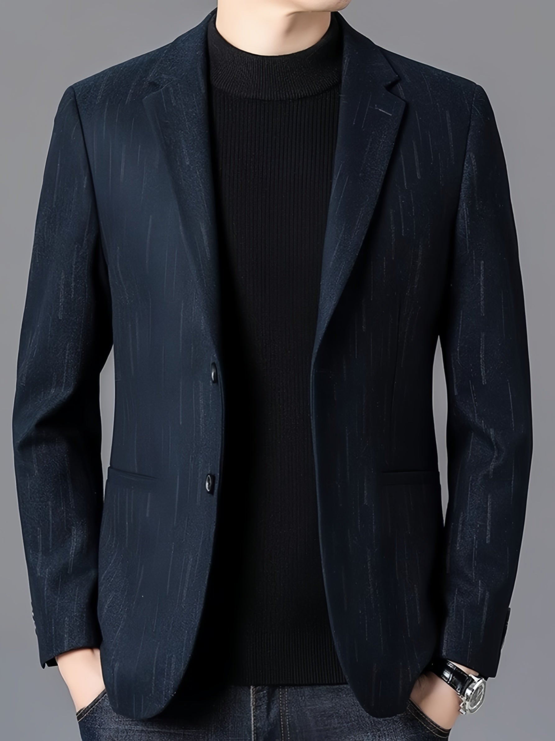 Blazer blu con fantasia a righe