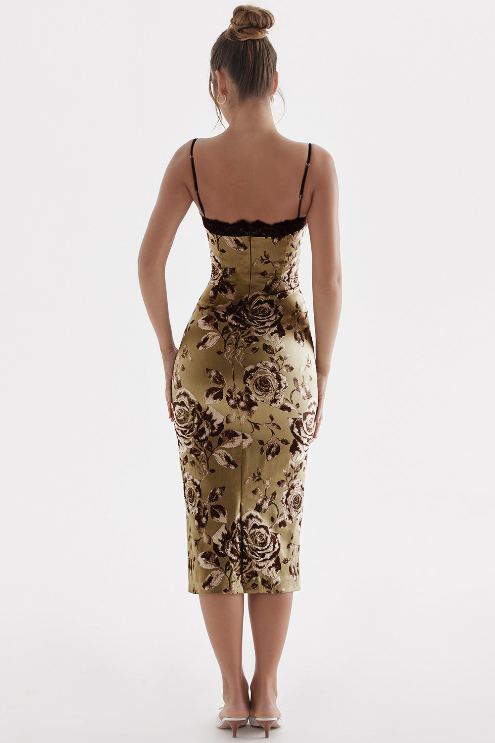 Abito midi con stampa floreale