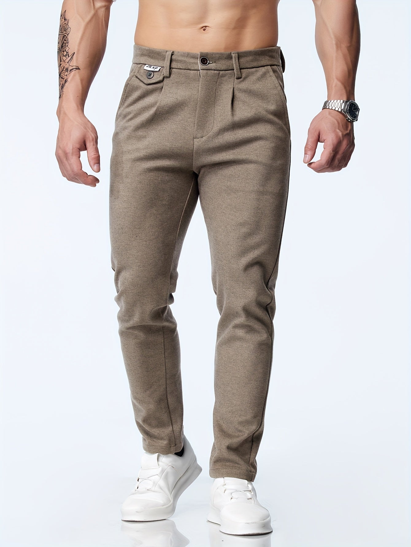 Pantaloni casual elasticizzati dritti da uomo