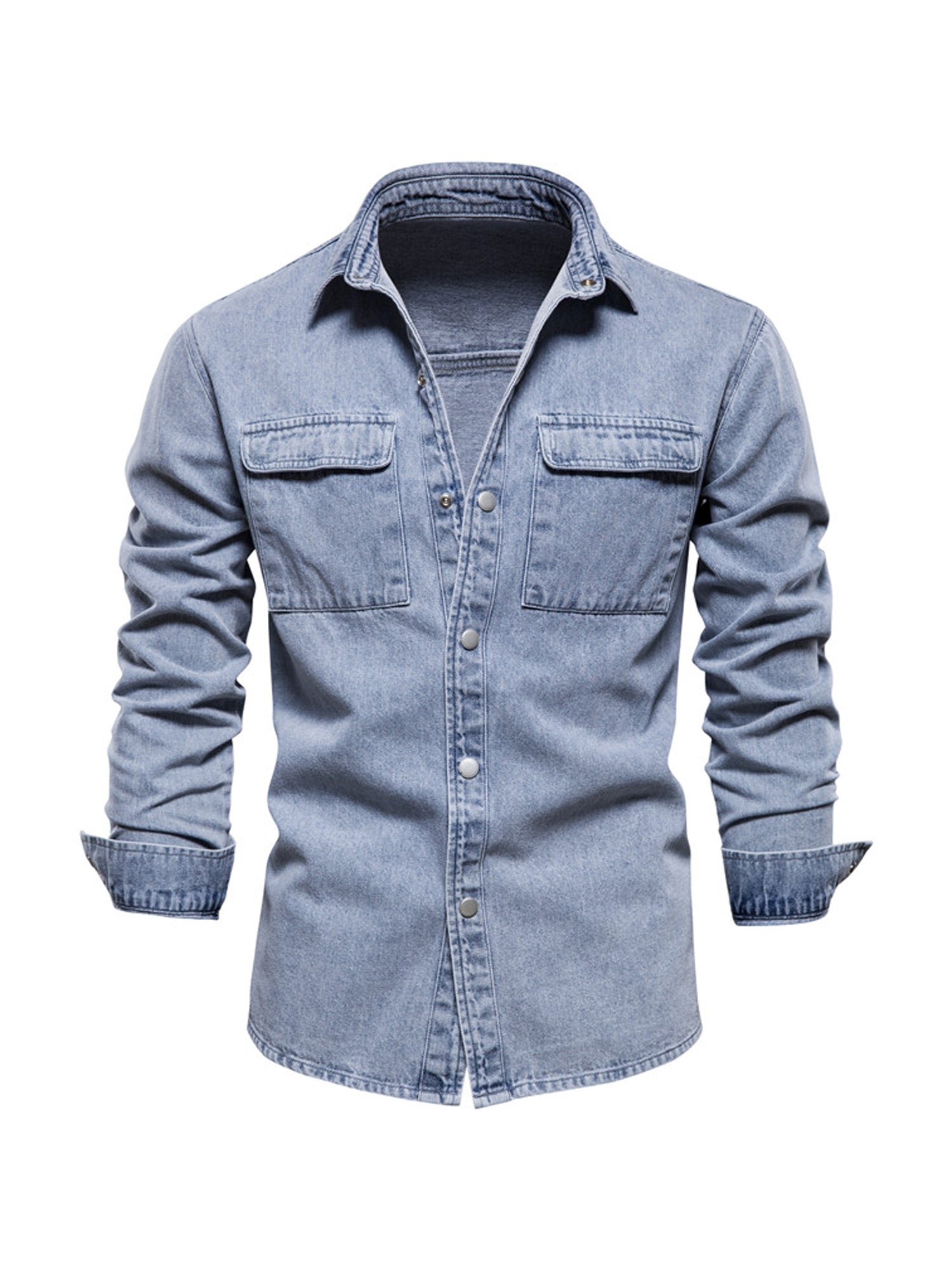 Camicia in denim a maniche lunghe da uomo