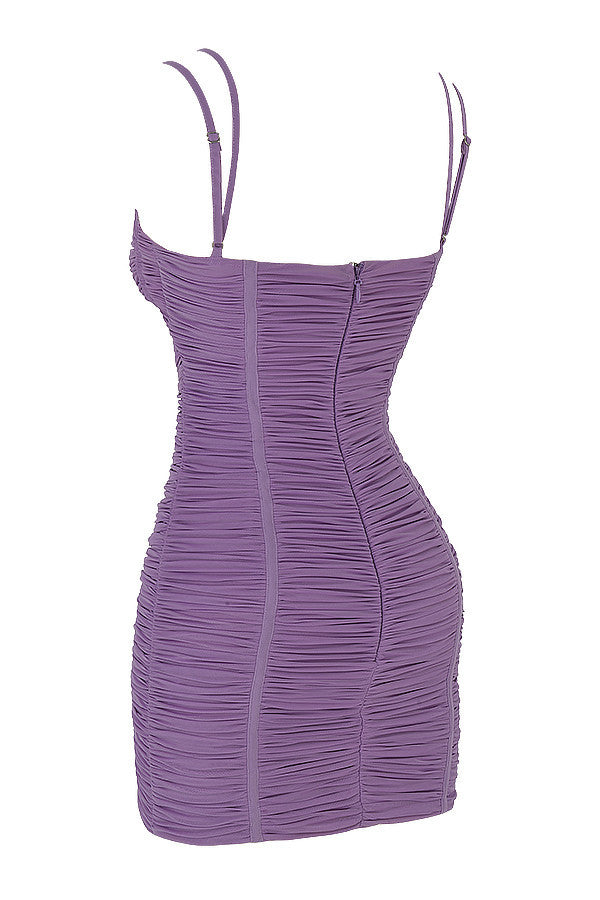 Abito Mistress Rocks in rete lilla con cut-out