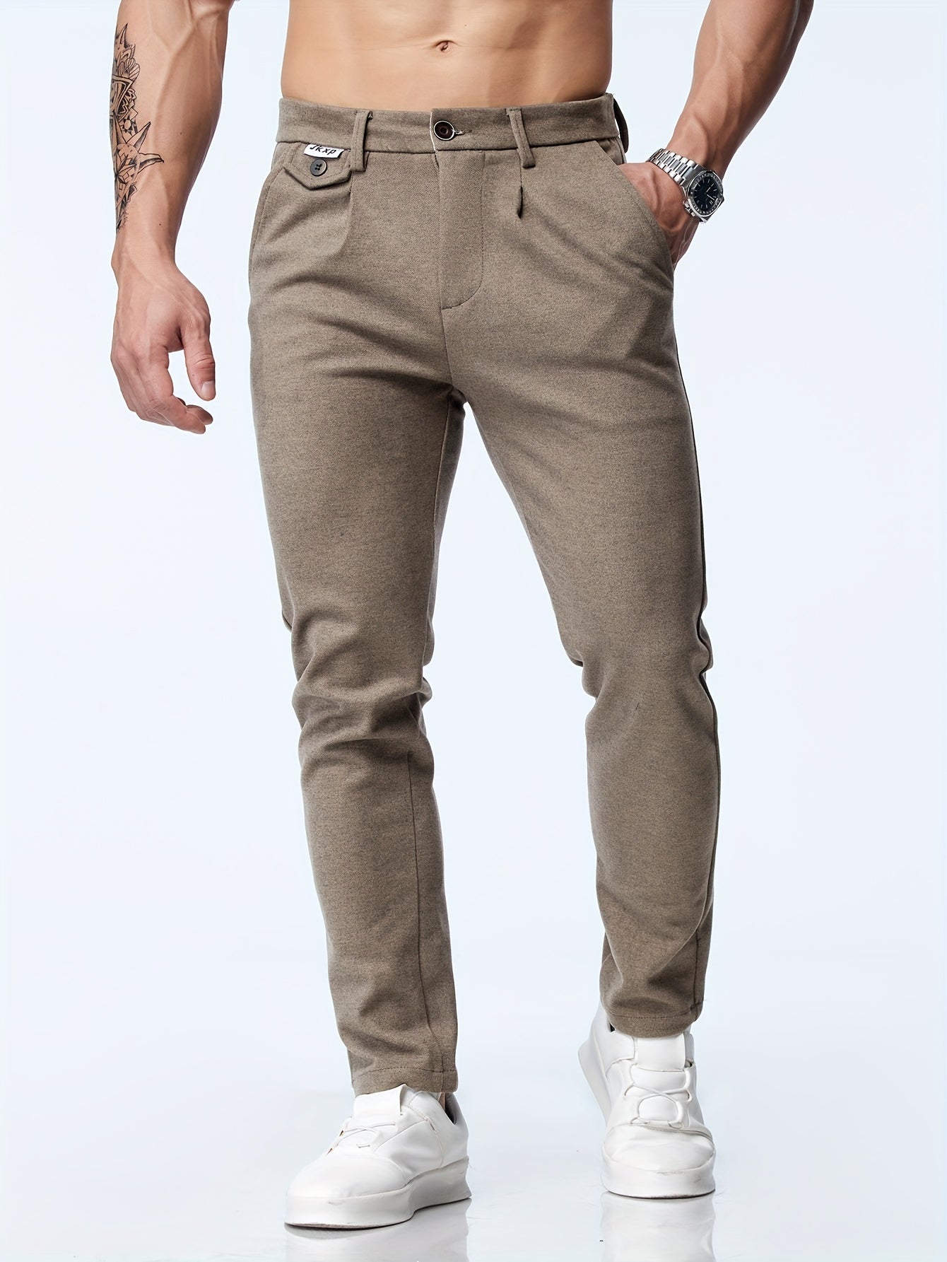 Pantaloni casual elasticizzati dritti da uomo