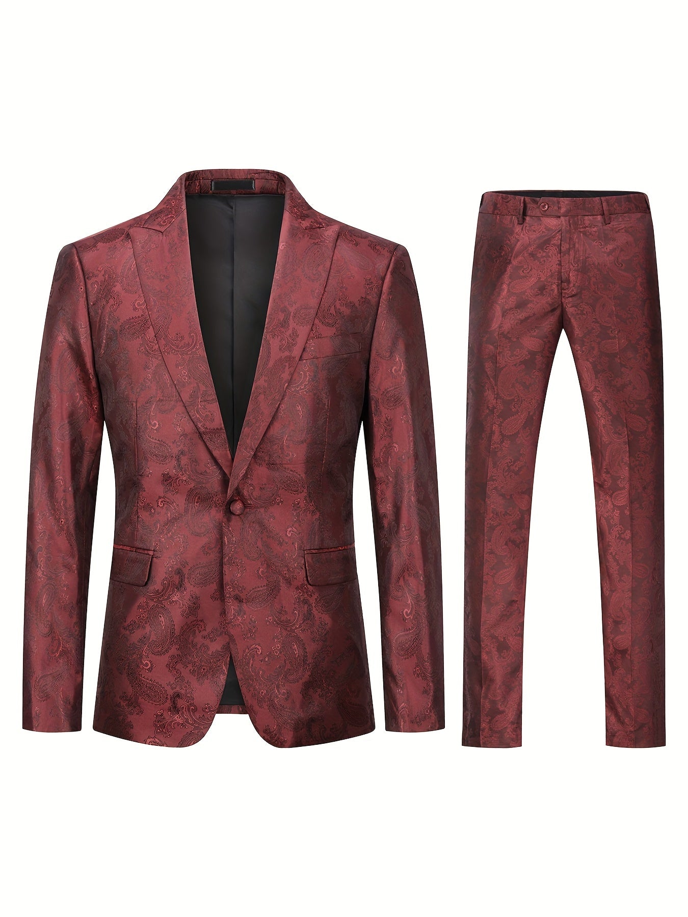 Completo composto da giacca blazer e pantaloni con motivo cachemire