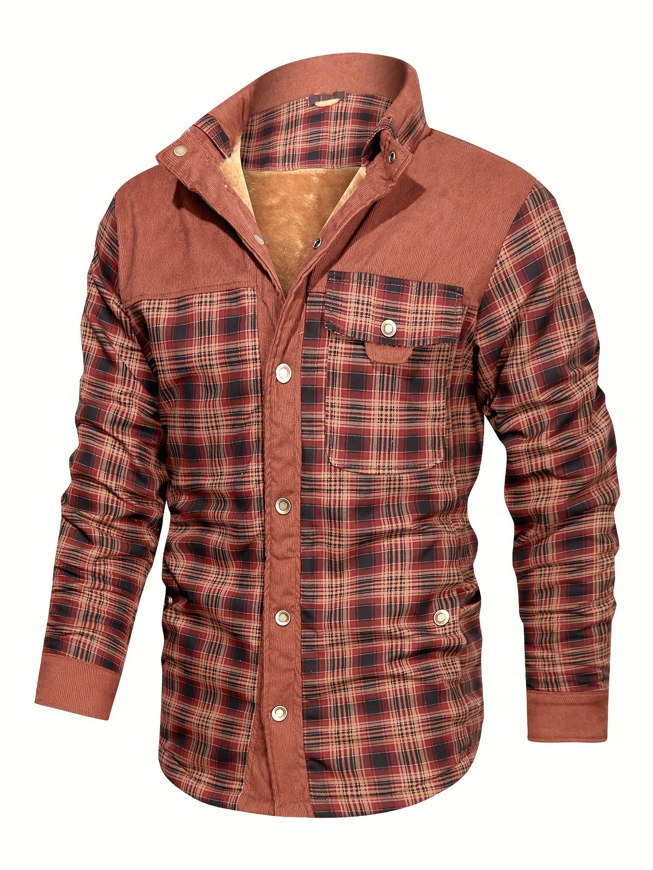 Calda camicia in pile con fodera retr?