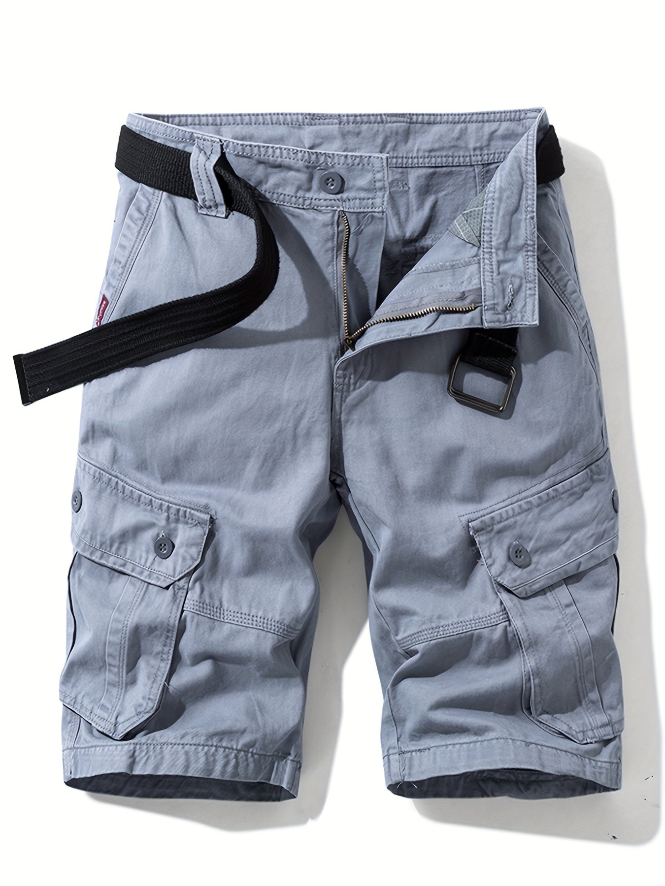 Shorts casual da uomo in cotone con coulisse e tasche con bottone