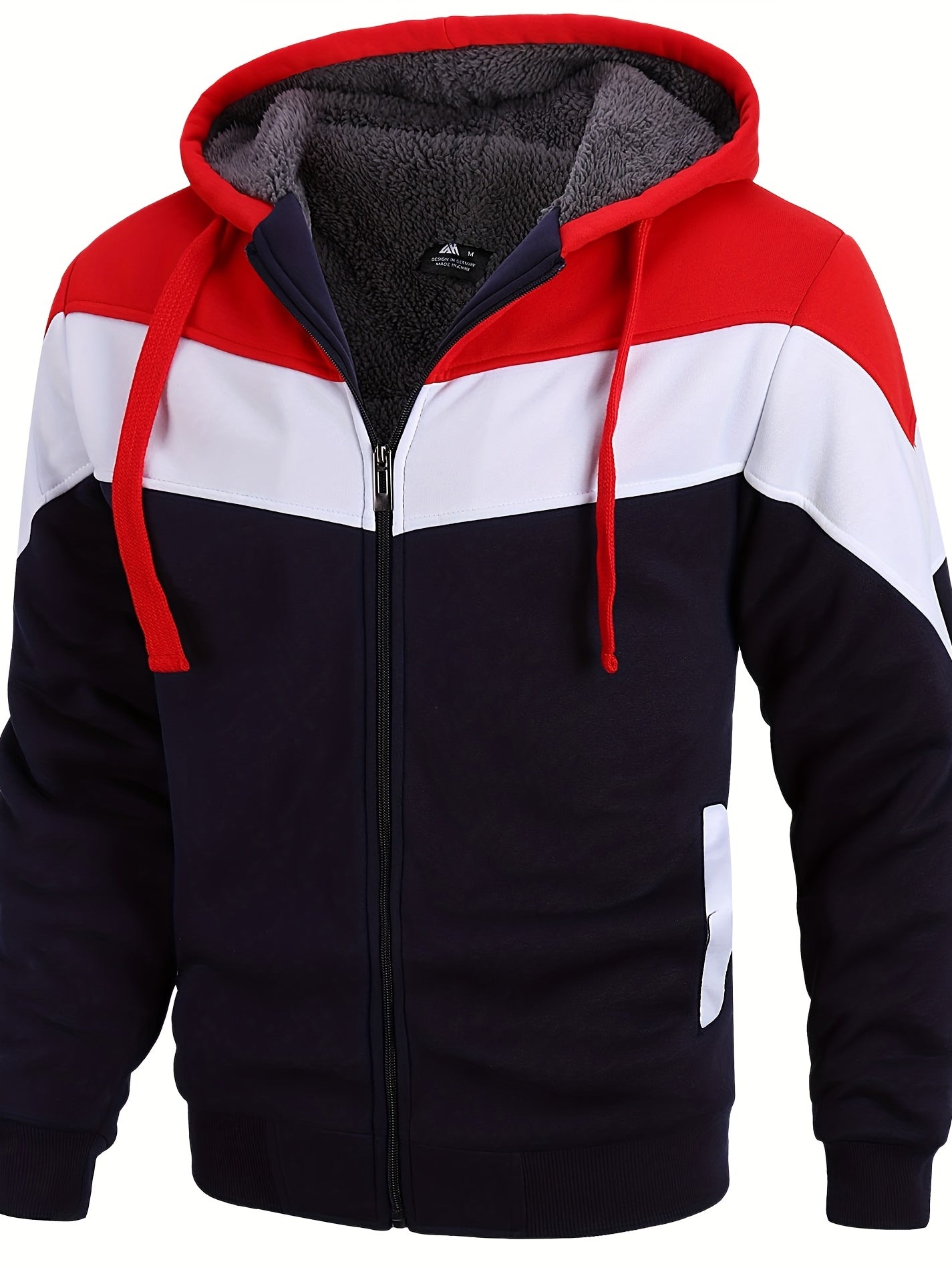 Felpa con cappuccio versatile in pelliccia da uomo