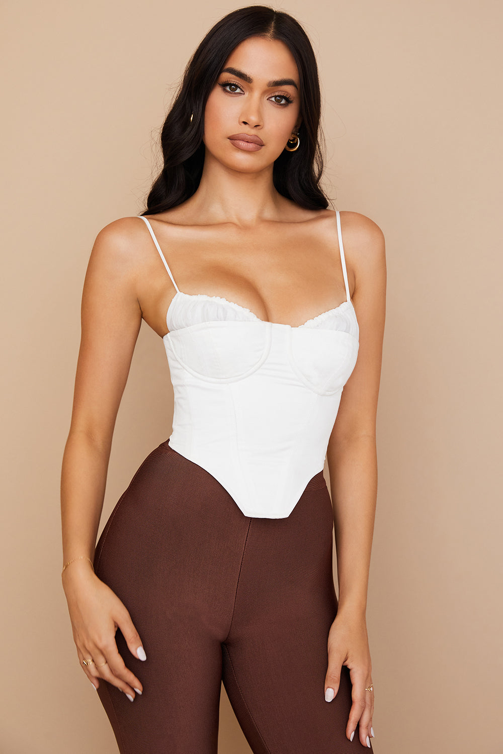 Corsetto bianco arricciato