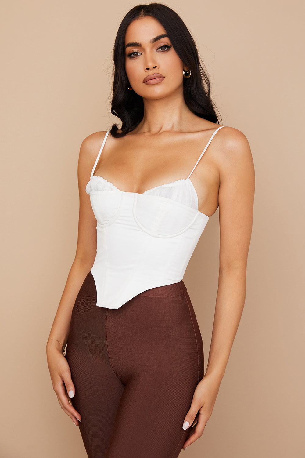 Corsetto bianco arricciato