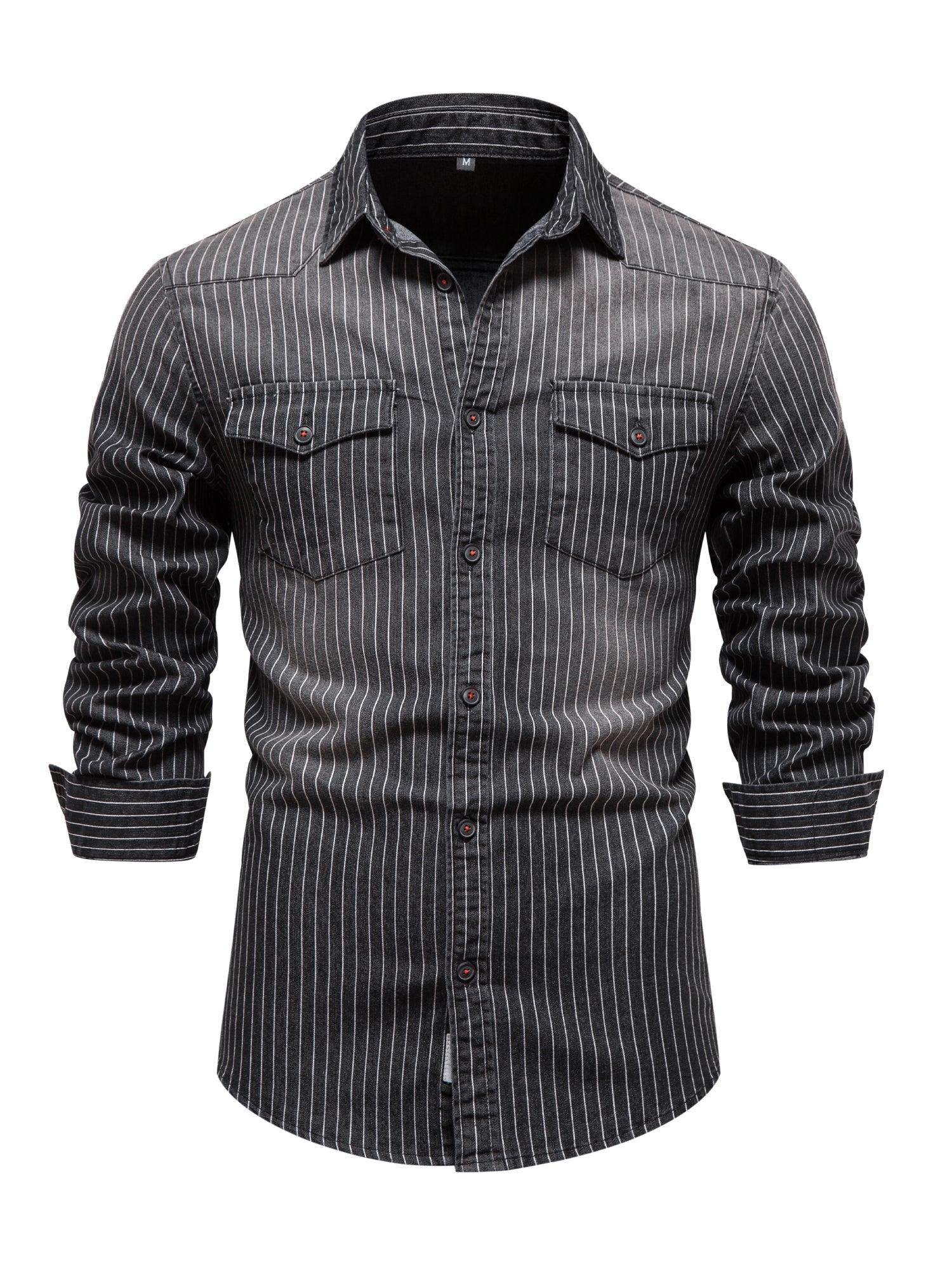 Camicia a righe in denim stretch