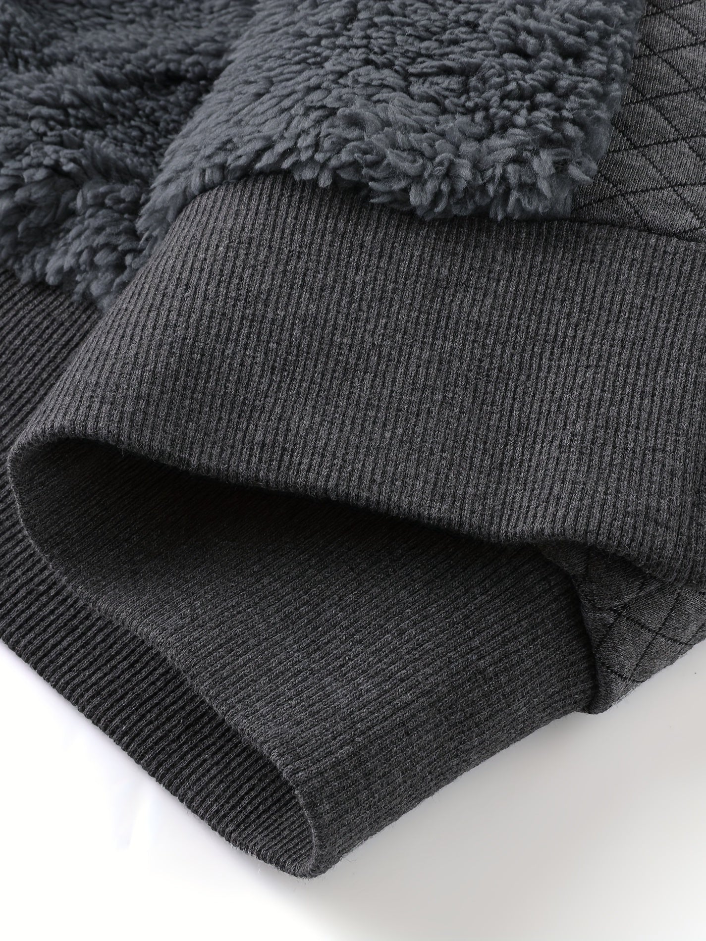 Felpa foderata in sherpa con pelliccia