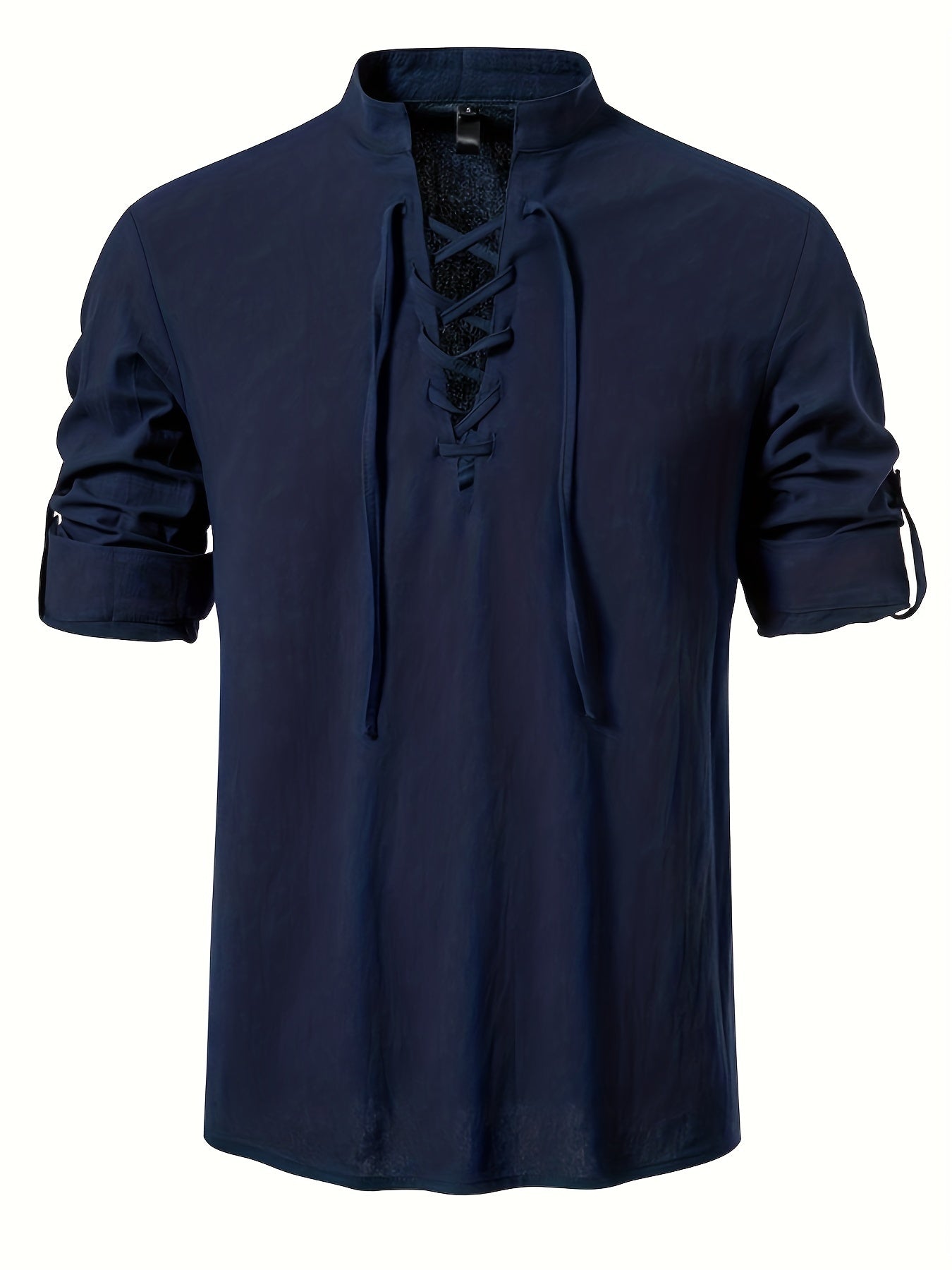 T-shirt Henley casual con maniche lunghe