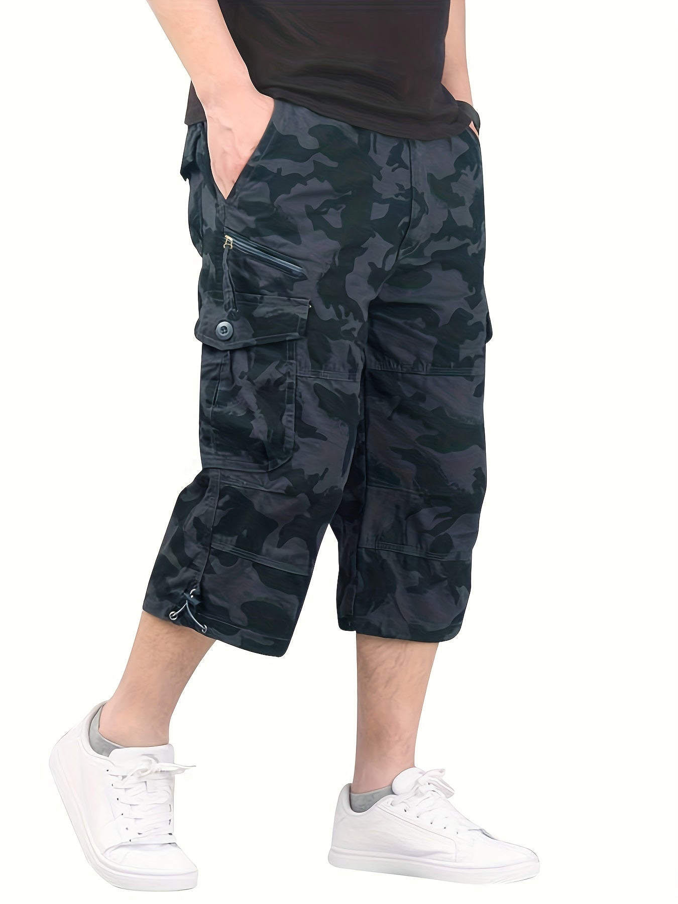 Pantaloncini capri cargo casual da uomo in stile street