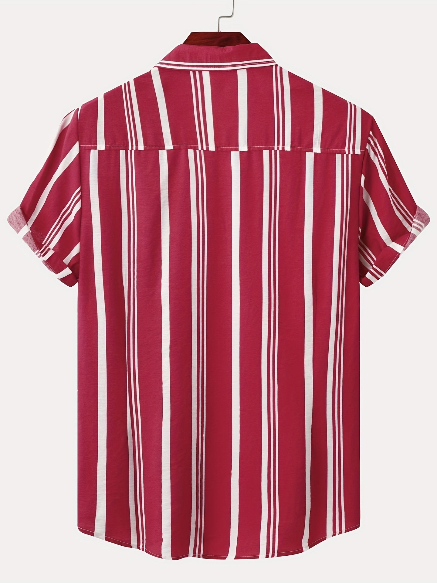 Camicia casual da uomo a maniche corte sottili con risvolto con motivo a righe