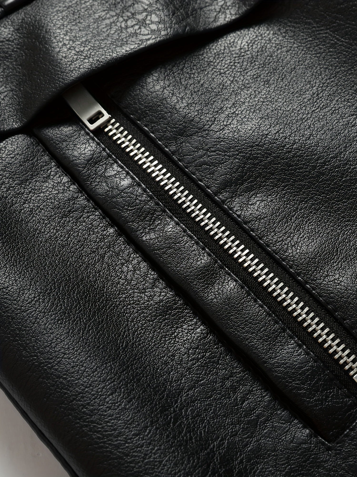 Giacca casual in pile di pelle da uomo