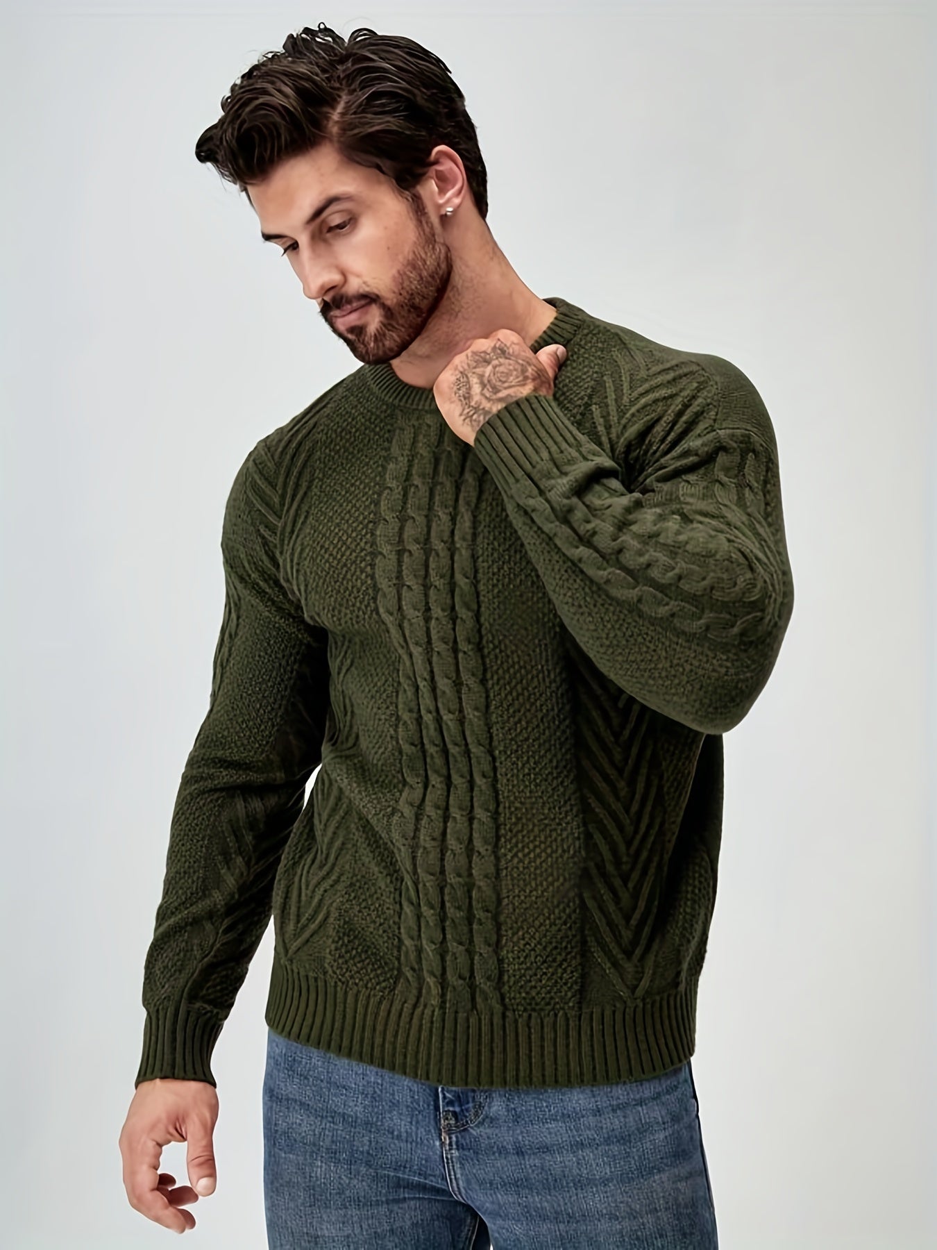 Maglione lavorato a maglia ad alta elasticit? da uomo