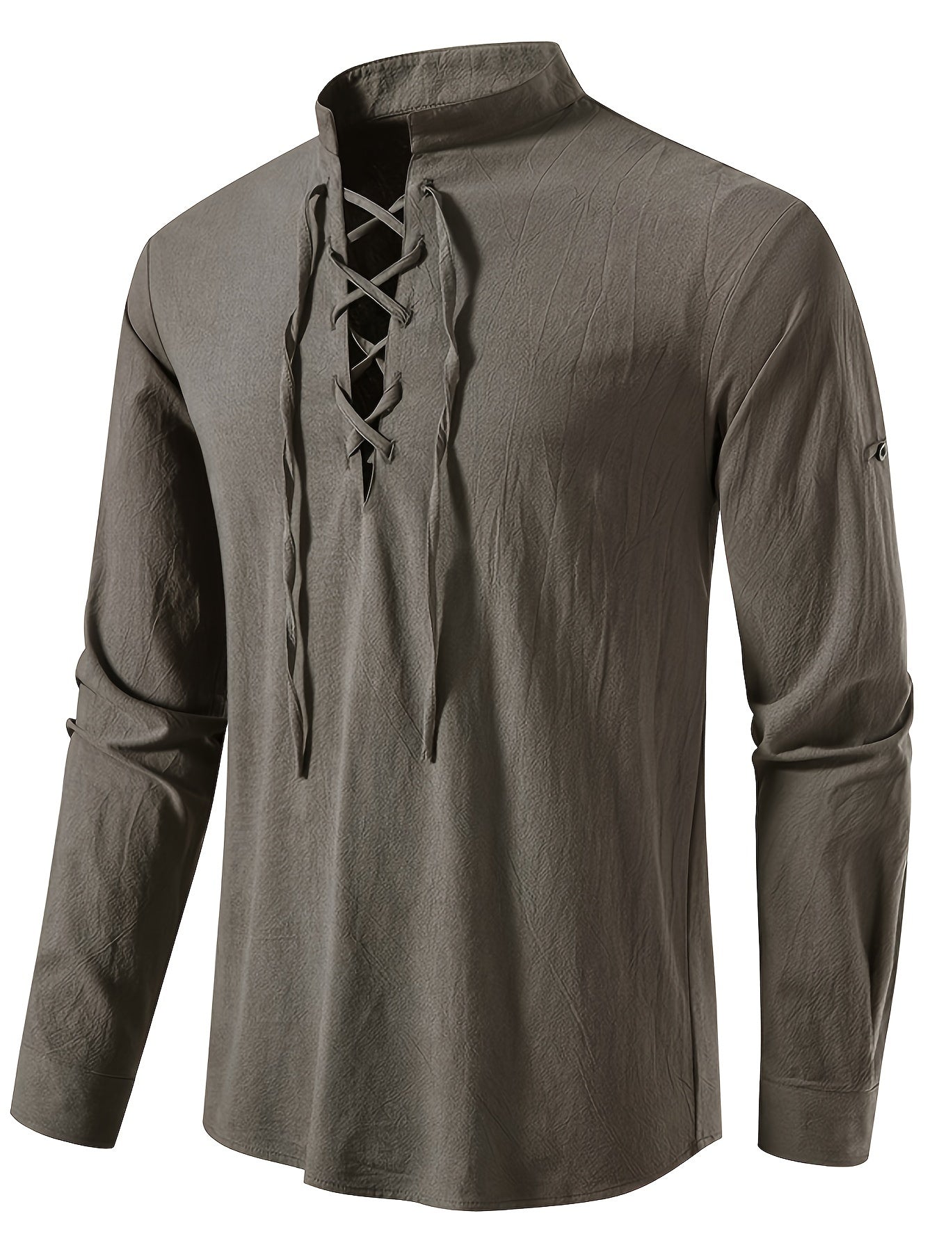 T-shirt Henley casual con maniche lunghe