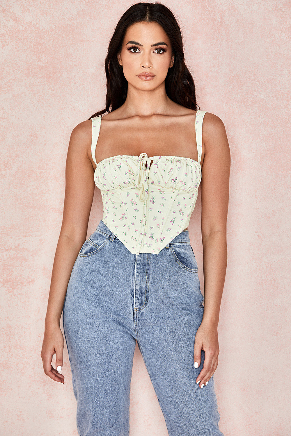 Corsetto floreale giallo