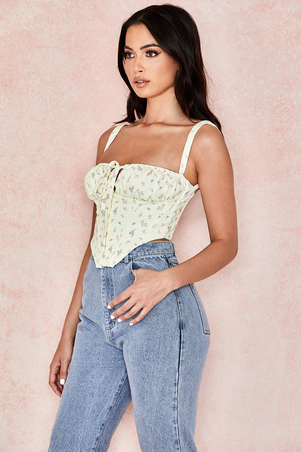 Corsetto floreale giallo