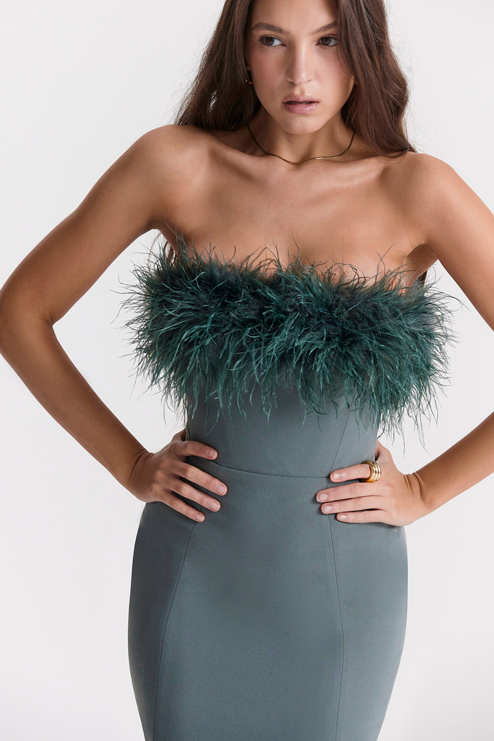 Maxi vestito in eucalipto