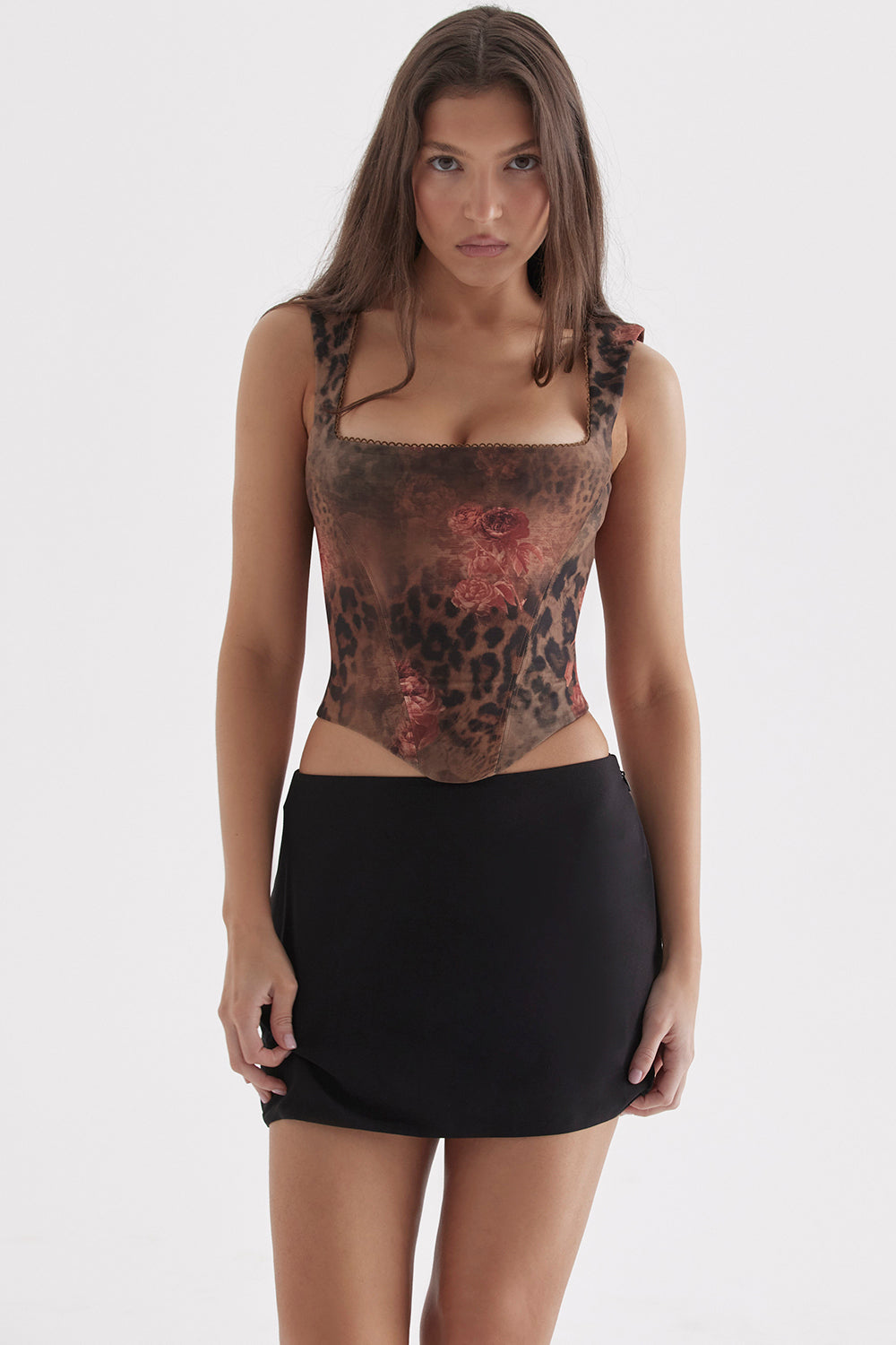 Corsetto con motivo floreale