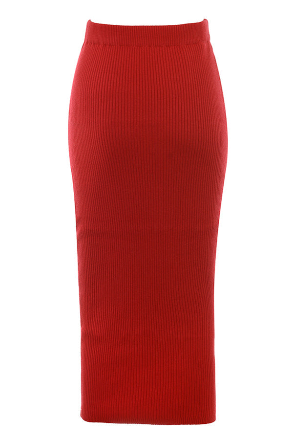 Maglia in misto cashmere rosso scarlatto con fiocco