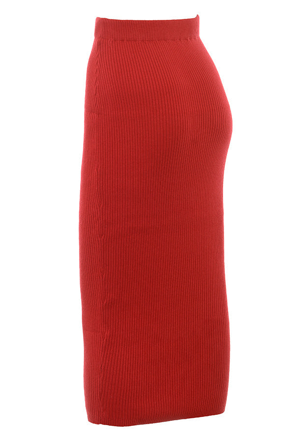 Maglia in misto cashmere rosso scarlatto con fiocco