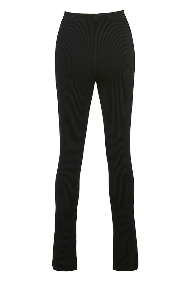 Cardigan in maglia a coste con leggings