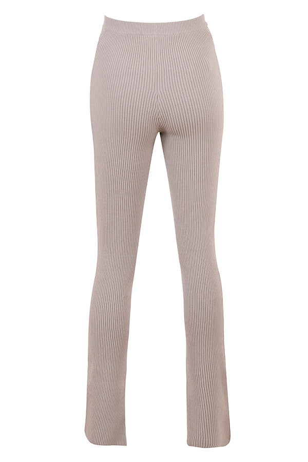 Cardigan in maglia a coste con leggings