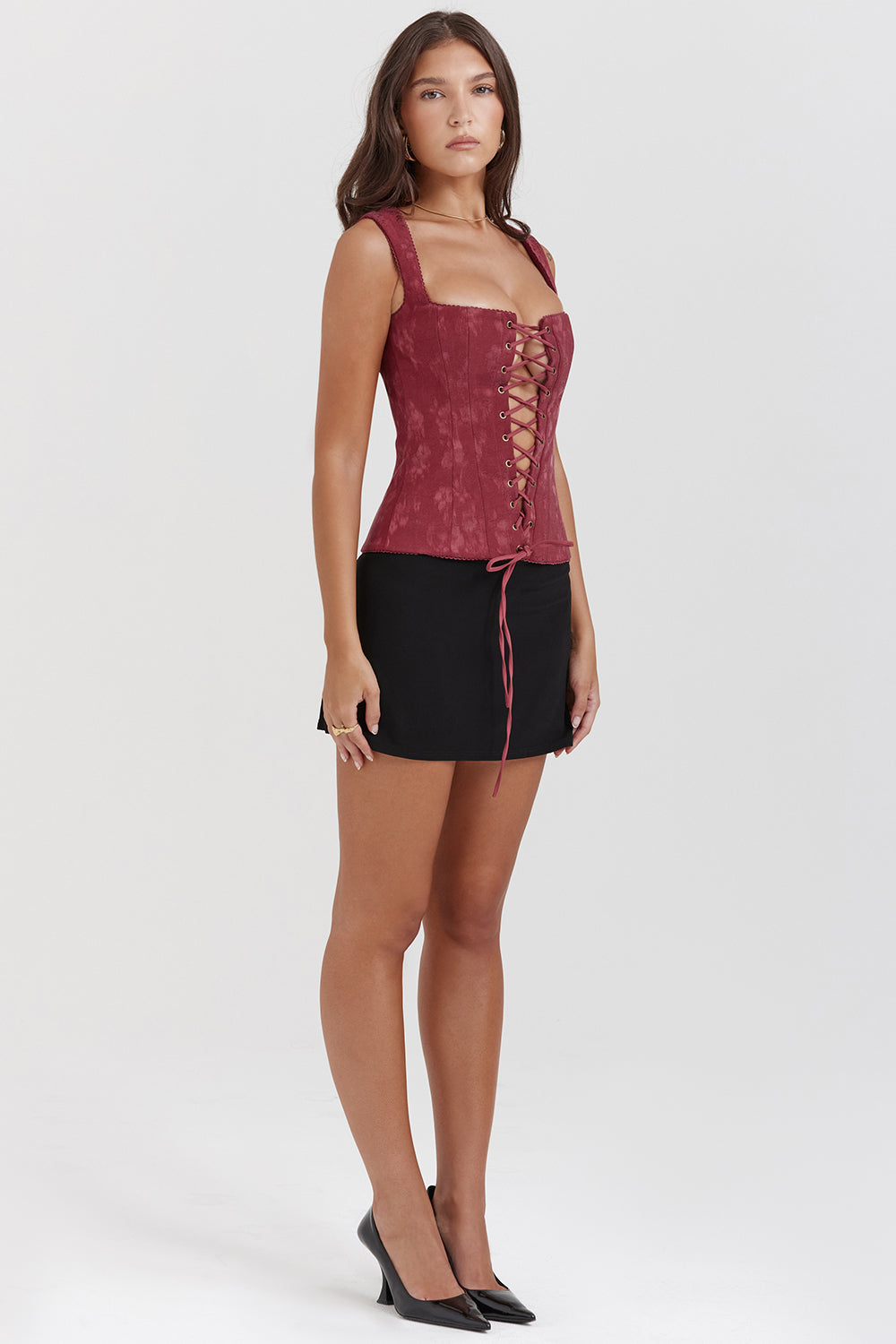 Corsetto floreale Merlot