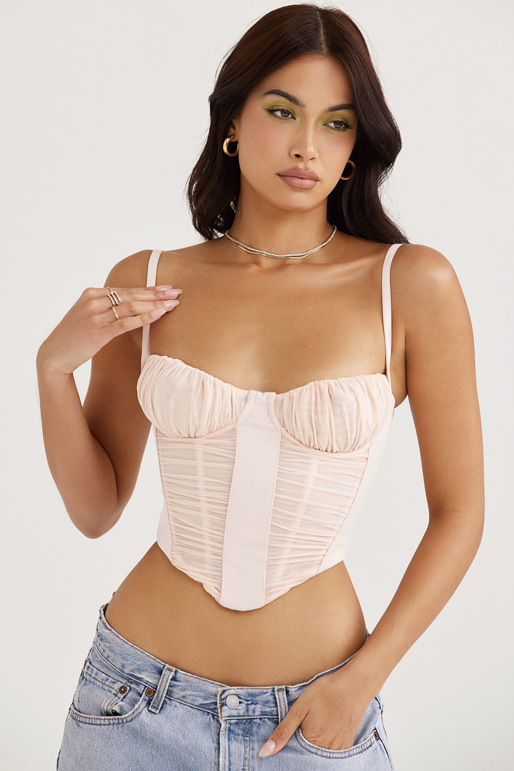 Corsetto con arricciatura peonia