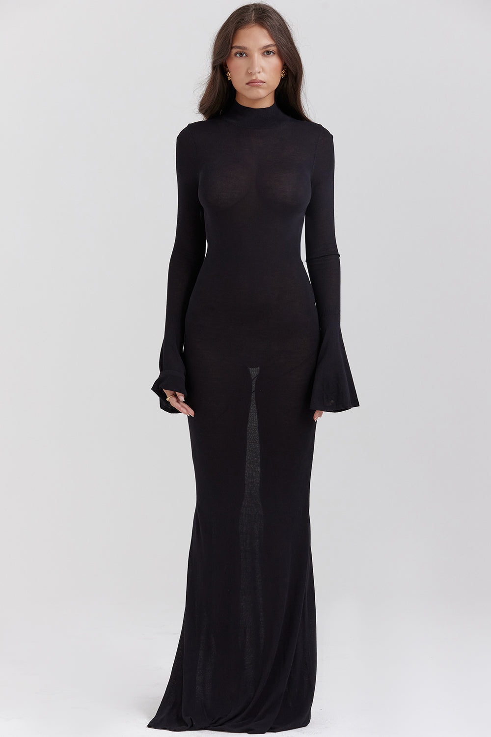 Maxi vestito metallizzato acciaio