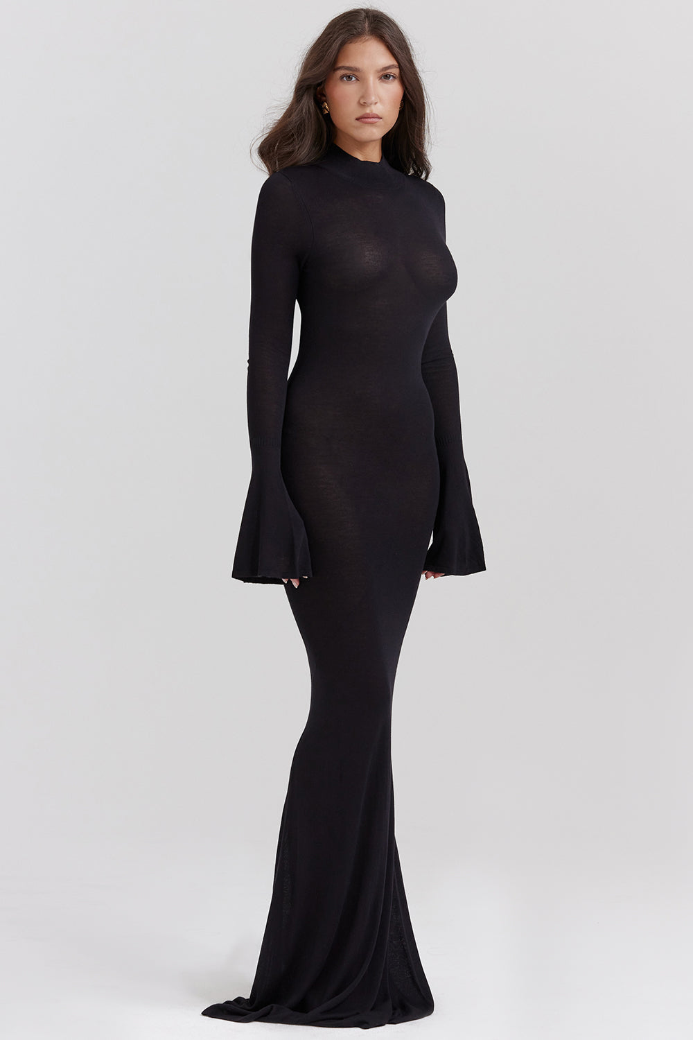 Maxi vestito metallizzato acciaio